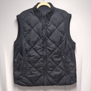 Faconnable navy reversible quilted down filled vest